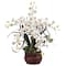 30" White Silk Cymbidium Arrangement with Decorative Vase